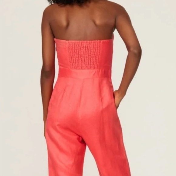 Derek Lam Strapless Linen Jumpsuit EUC size 0 - Picture 8 of 9